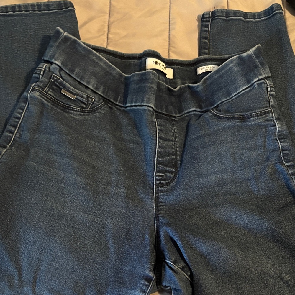 Nine West Dark Blue Women's Crop Jeggings